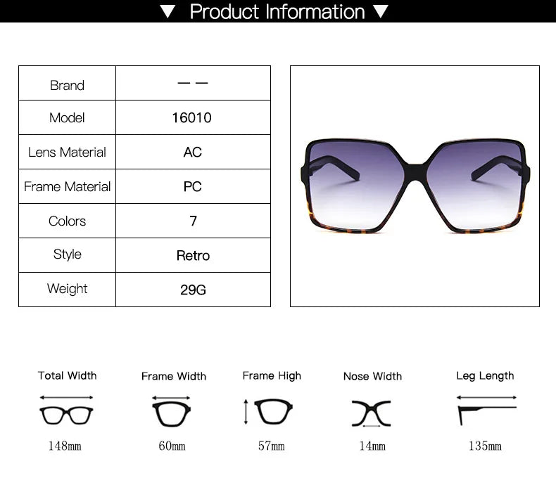 Gafas para Sol de Mujer Grandes Uv400
